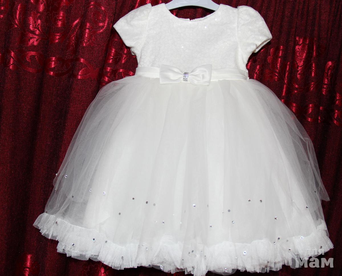 Платье снежинки детское белое нарядное