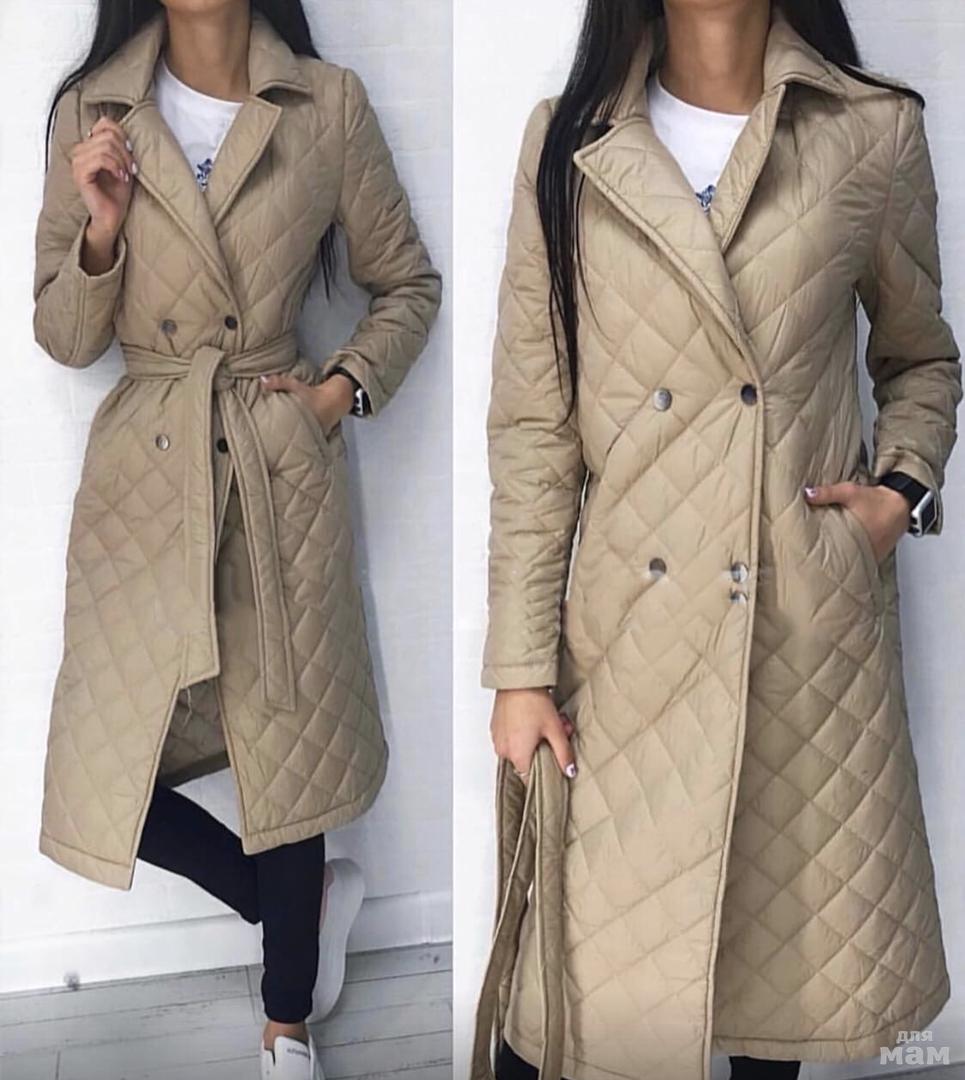 Стеганое пальто женское
