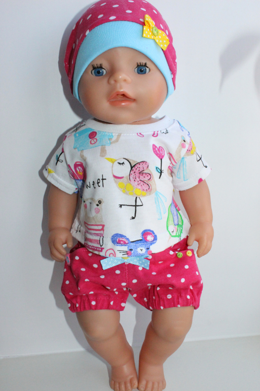 Как сшить кофту футболку для куклы Беби Борн. Clothing for baby born dolls